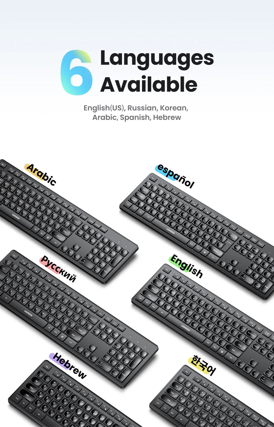 Wireless 2.4GHz Full-Size Computer Keyboard for Laptop and Desktop