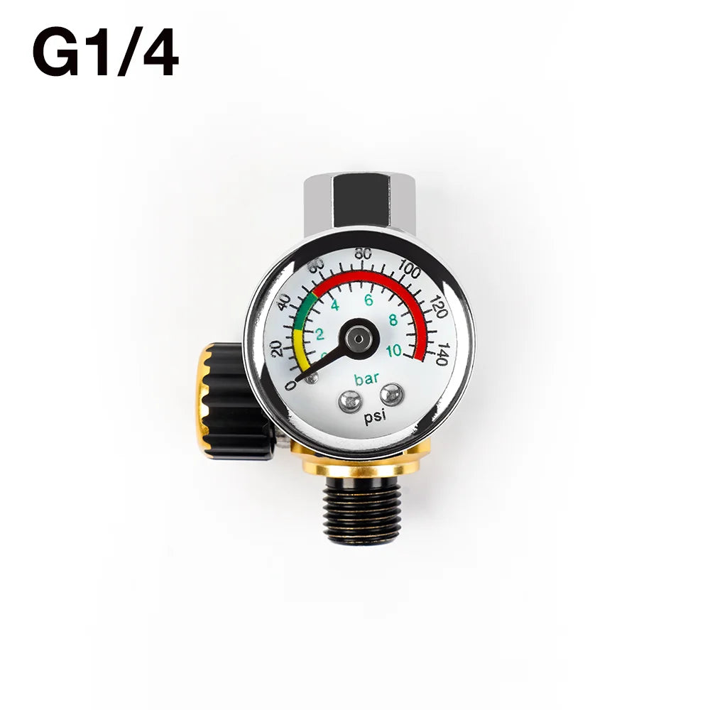 Adjustable Air Spray Gun Pressure Regulator with G1/4 Gauge - 8