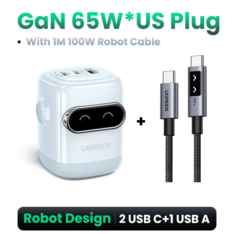 30W GaN USB-C Robot Fast Charger for Smartphones and Tablets - 27