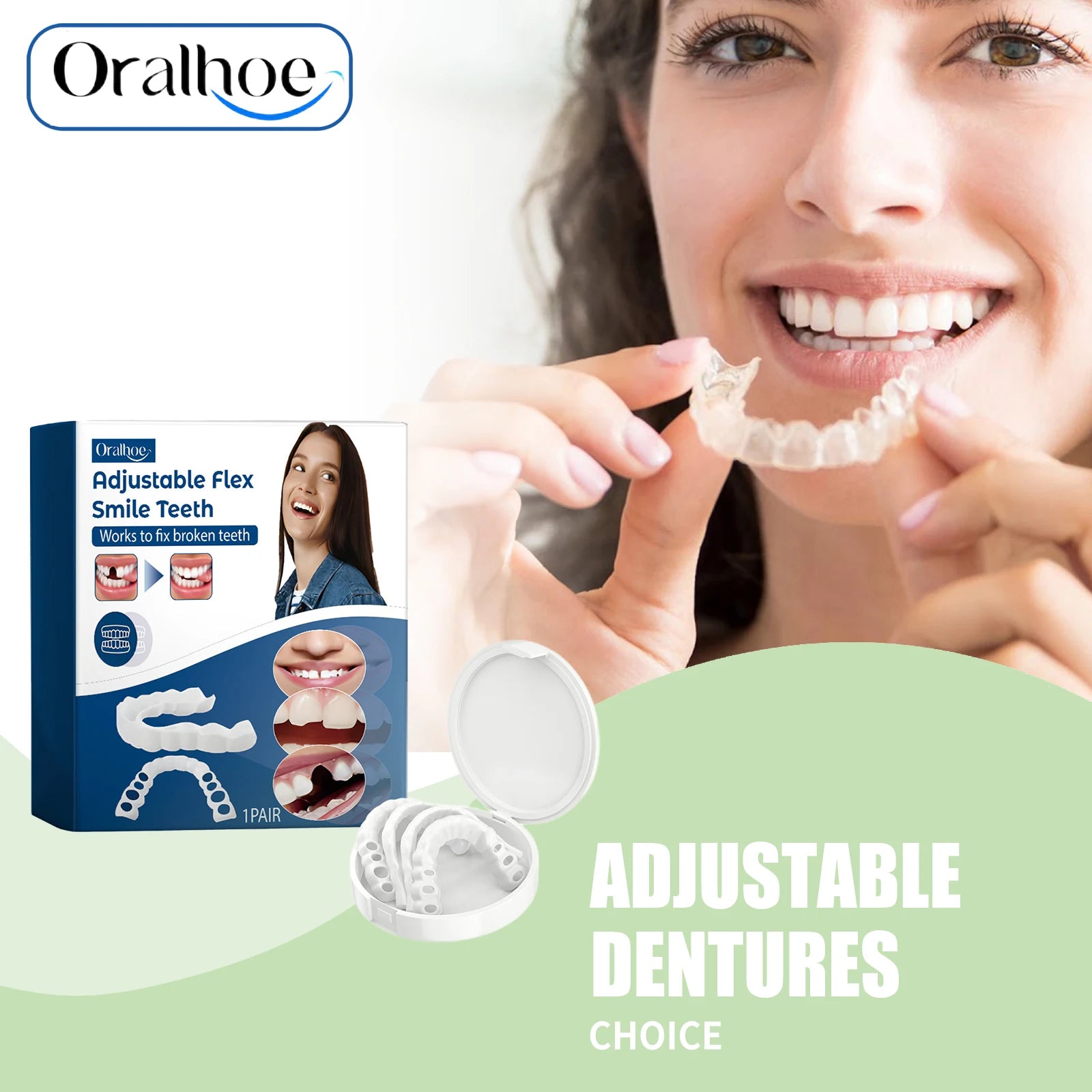 Adjustable Snap-On Dentures for Missing Teeth and Smile Correction - 10