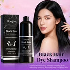 4-in-1 Instant Black Hair Dye Shampoo for Gray Coverage