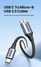 USB C to Micro-B 3.0 Data and Charging Cable