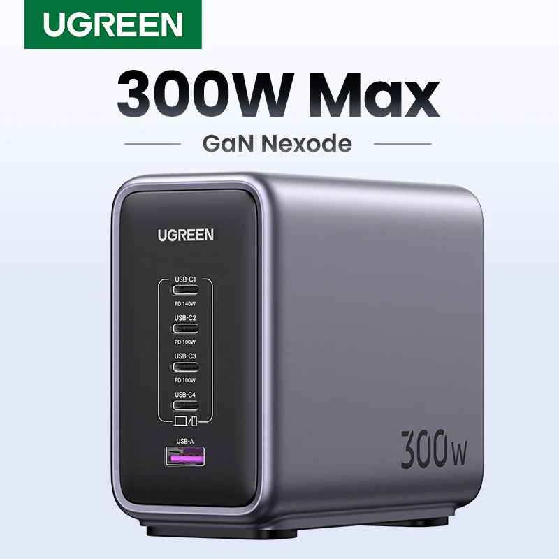 300W GaN Desktop Charging Station for Laptops and Smartphones
