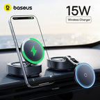 Magnetic Wireless Charging Car Mount with Vacuum Suction