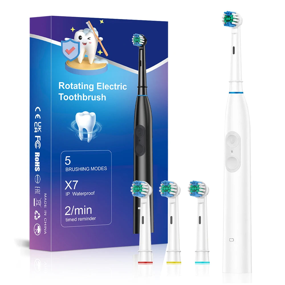 Rechargeable Rotating Electric Toothbrush with 5 Modes