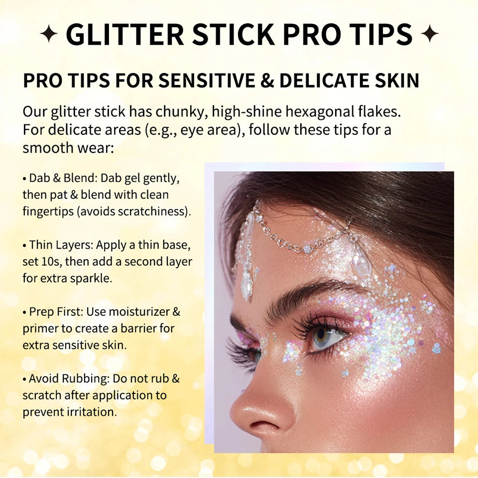 Glitter Highlighter Stick for Face Body and Hair - 16