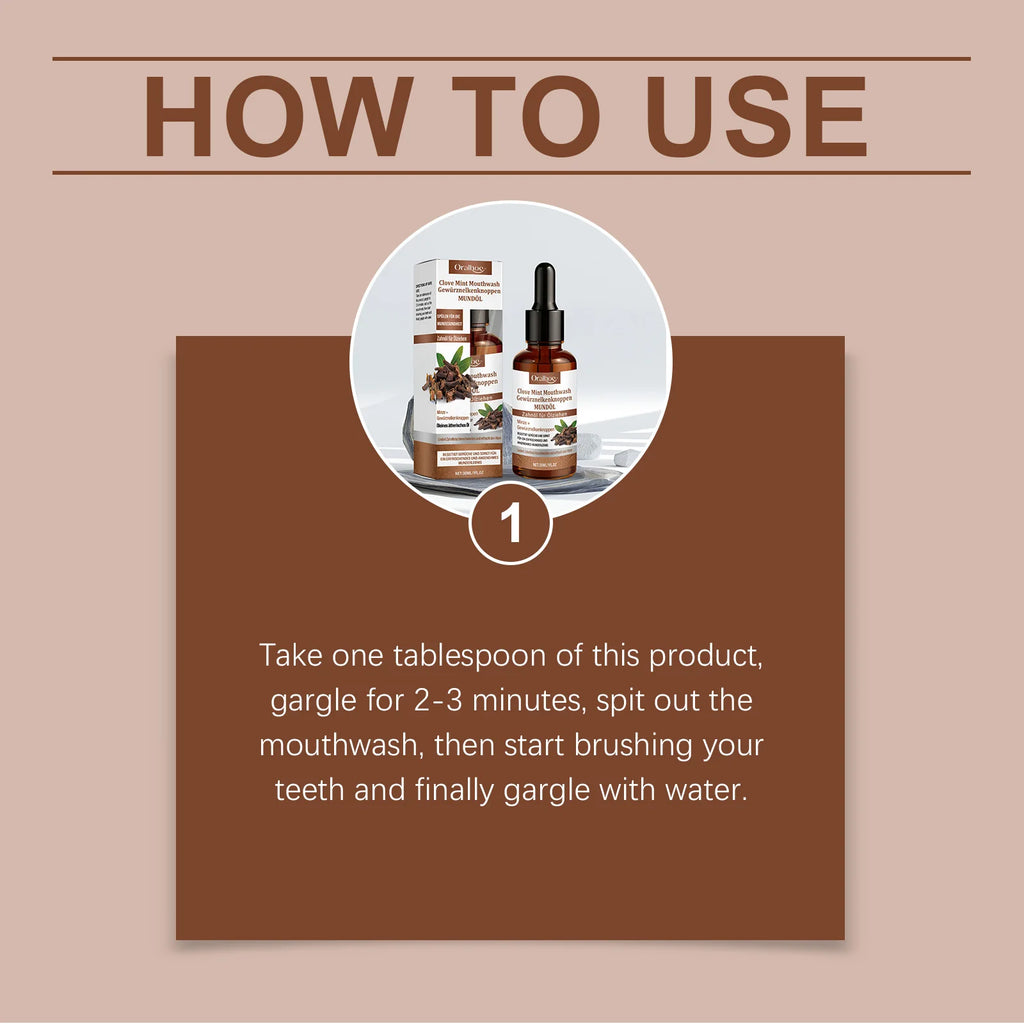Clove Mint Oral Rinse for Fresh Breath and Teeth Whitening