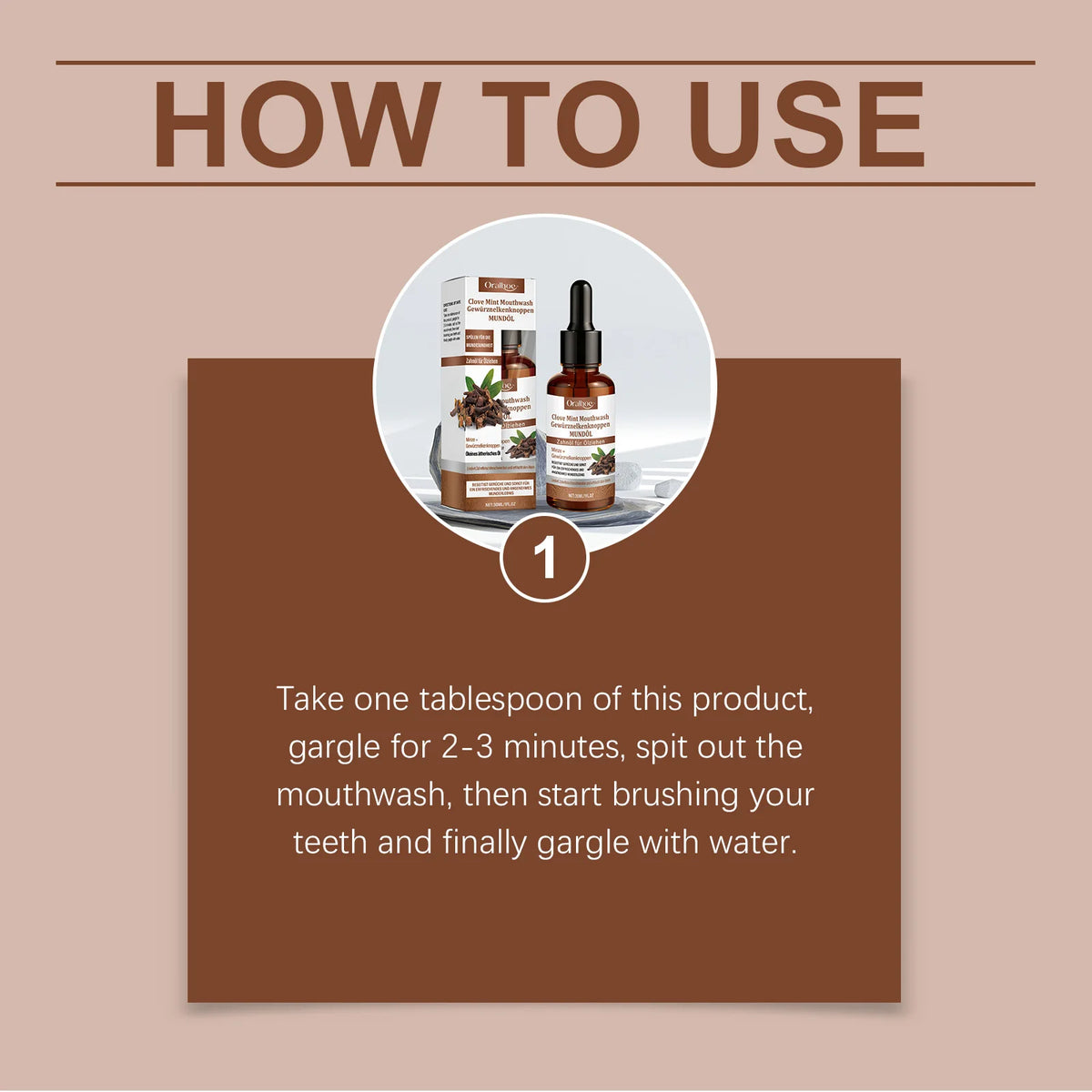 Clove Mint Oral Rinse for Fresh Breath and Teeth Whitening