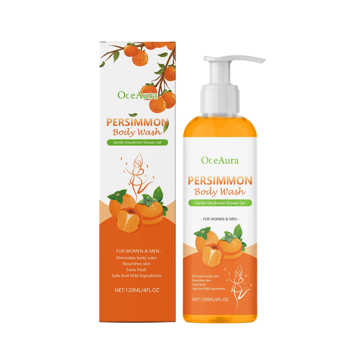 Exfoliating Persimmon Body Wash for Odor Control