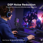 USB Condenser Microphone with RGB Lighting for Gaming and Streaming