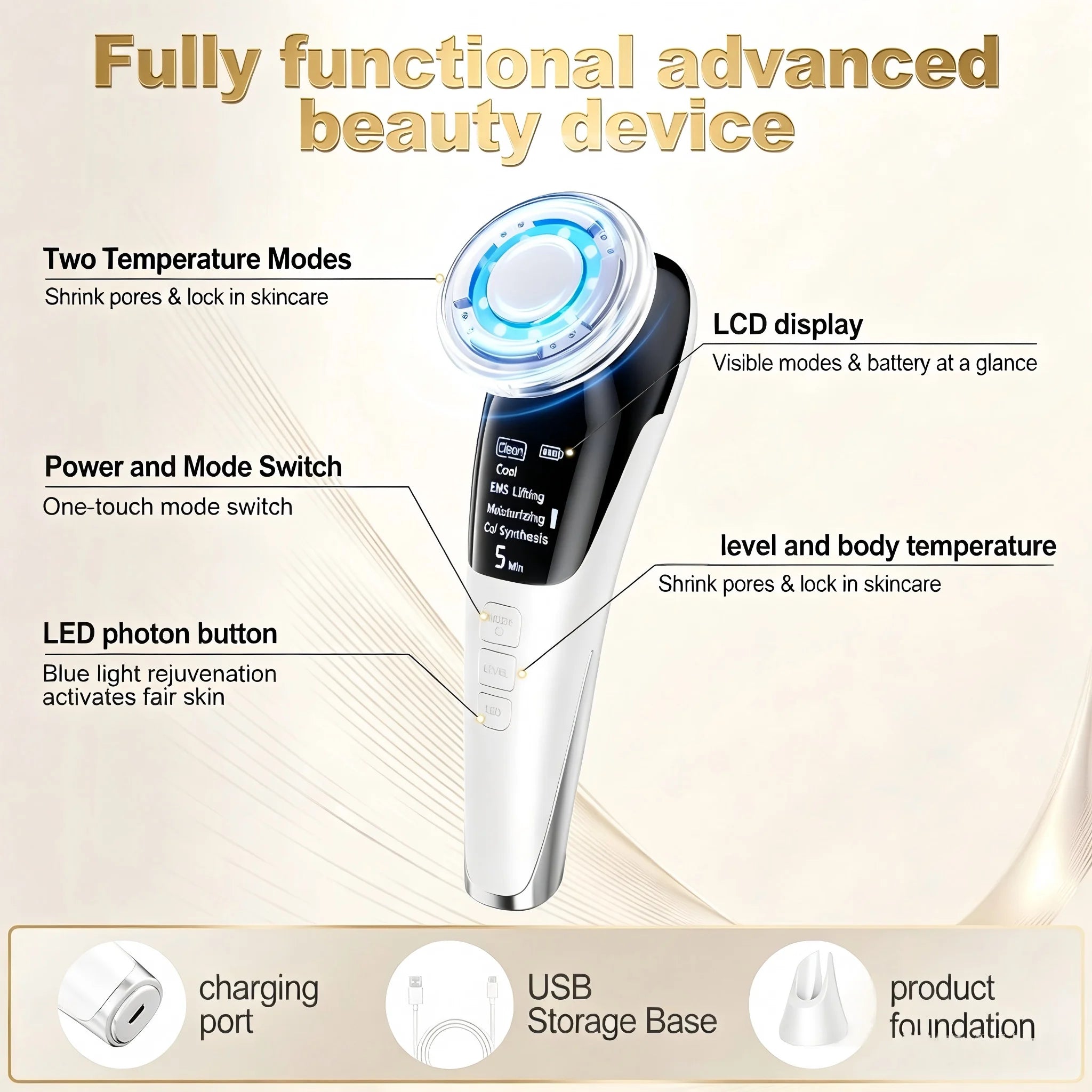 5-in-1 Micro-Current Facial Rejuvenation and Tightening Device - 6