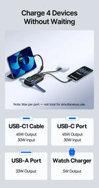 45W 10000mAh Portable Power Bank with Integrated Watch Charger