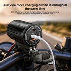 83W Motorcycle Handlebar USB Fast Charger with Voltmeter