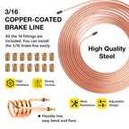 25ft 3/16" Brake Line Tubing and Flaring Tool Kit