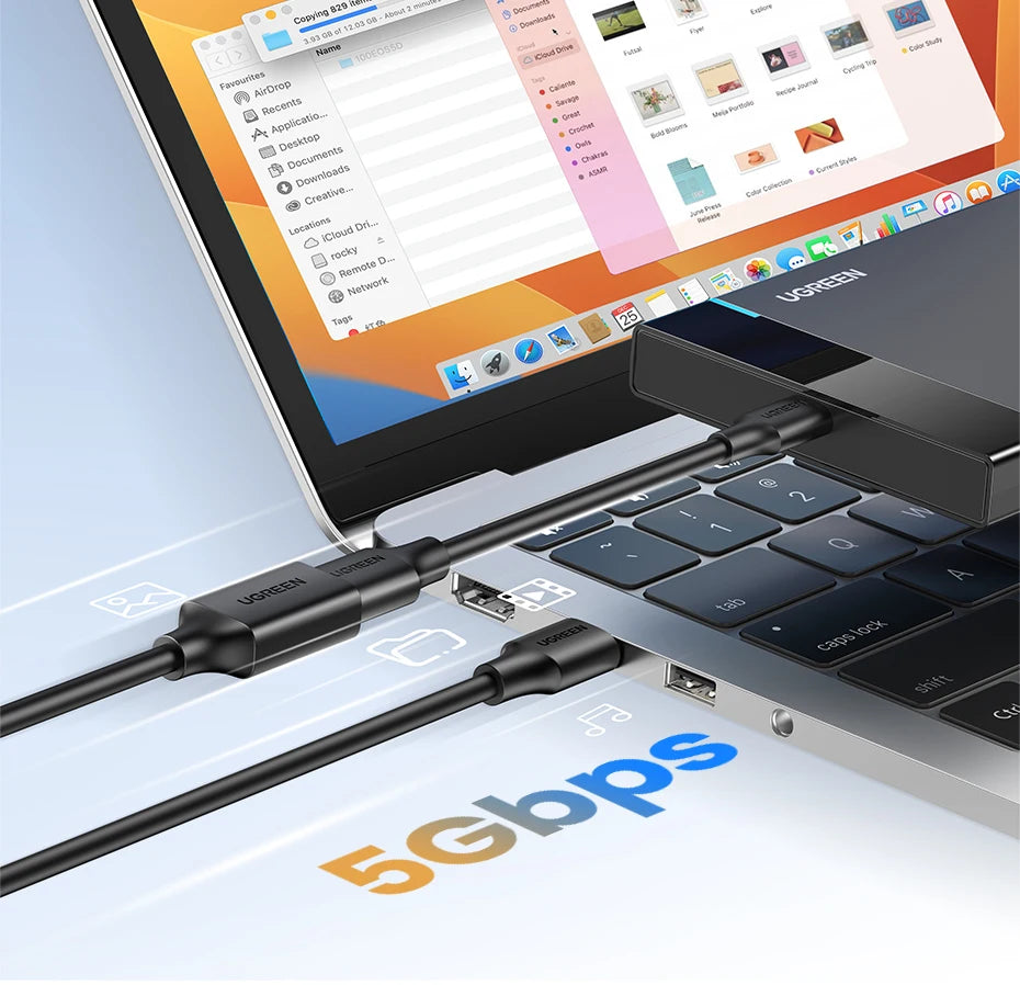USB 3.0 Male to Female Extension Cable for Data Transfer - 9