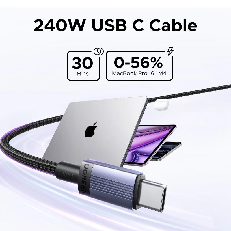 240W USB-C to USB-C Fast Charging and Data Sync Cable