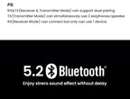 2-in-1 Bluetooth 5.2 Transmitter and Receiver for Audio Aux