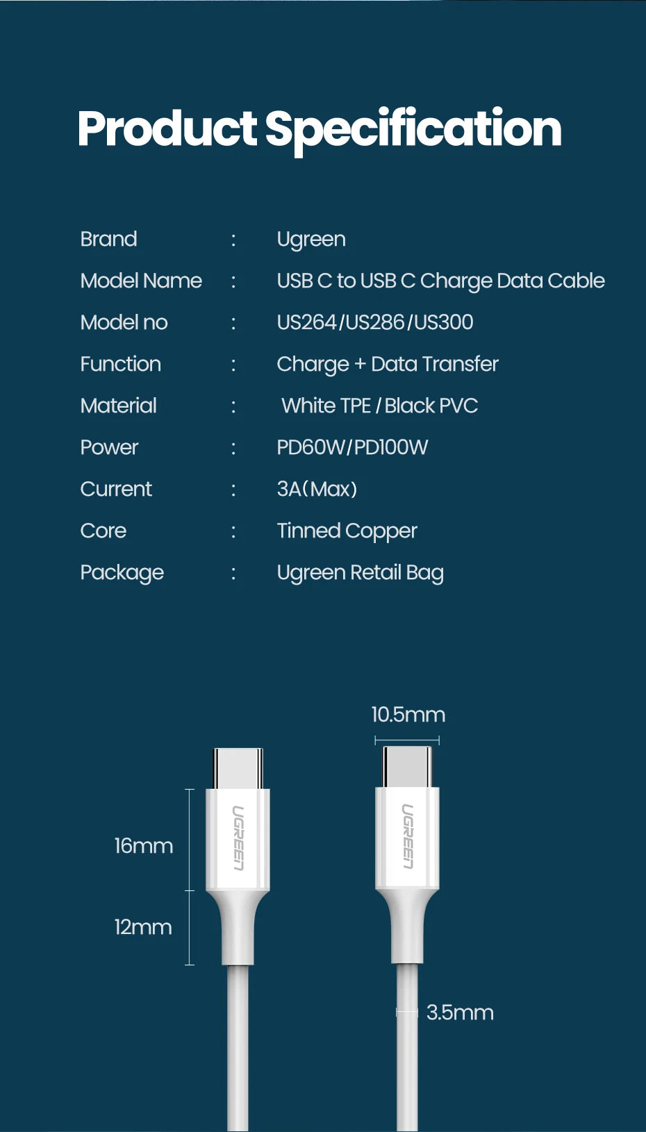 60W USB-C to USB-C Fast Charging Data Cable