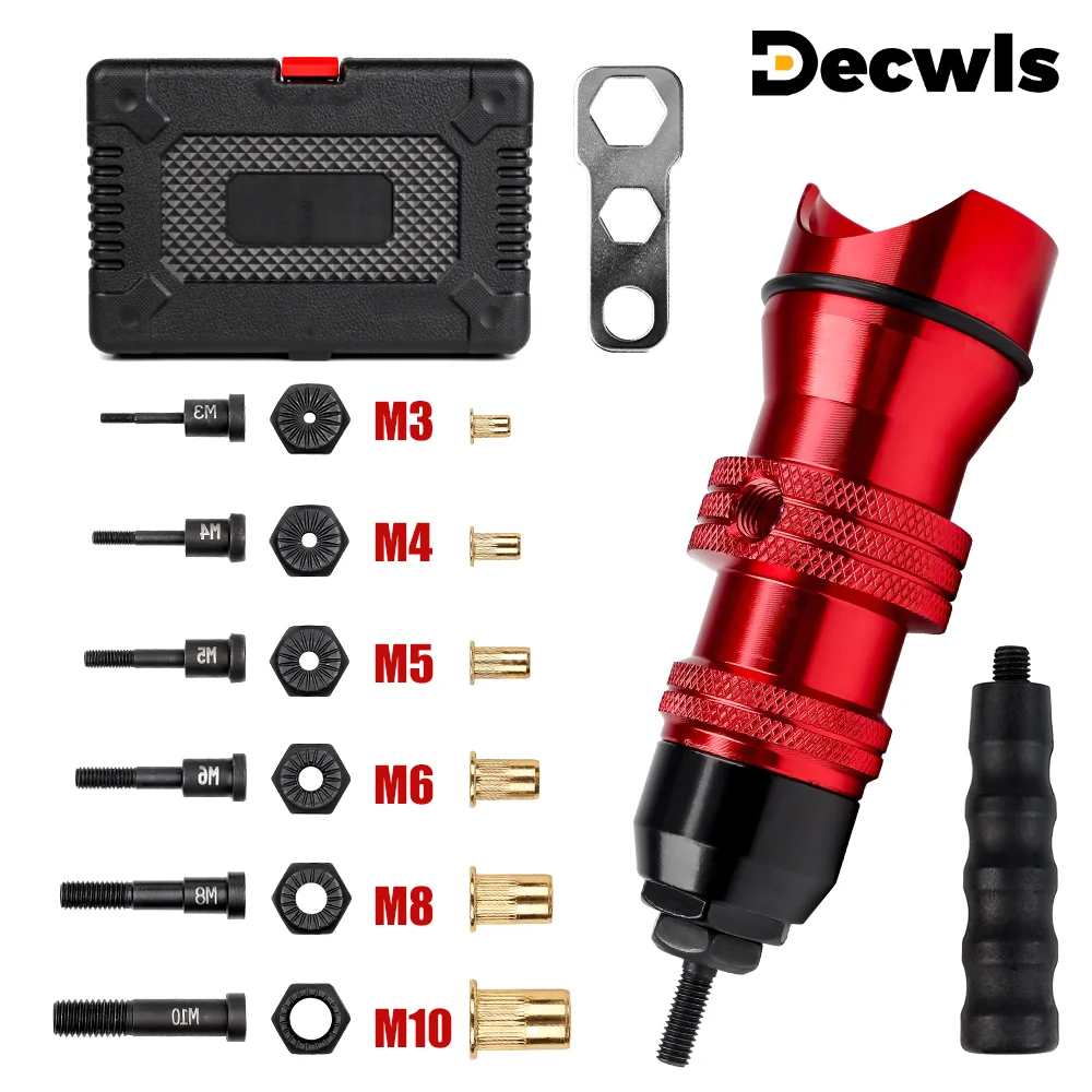 Electric Drill Rivet Nut Gun Adapter Tool Kit M3-M10