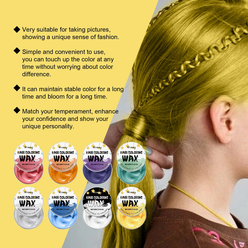 Temporary Hair Color Wax for Kids and Party Styling