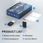 2 in 1 Wireless CarPlay and Android Auto Adapter Bluetooth 5.0 Dongle