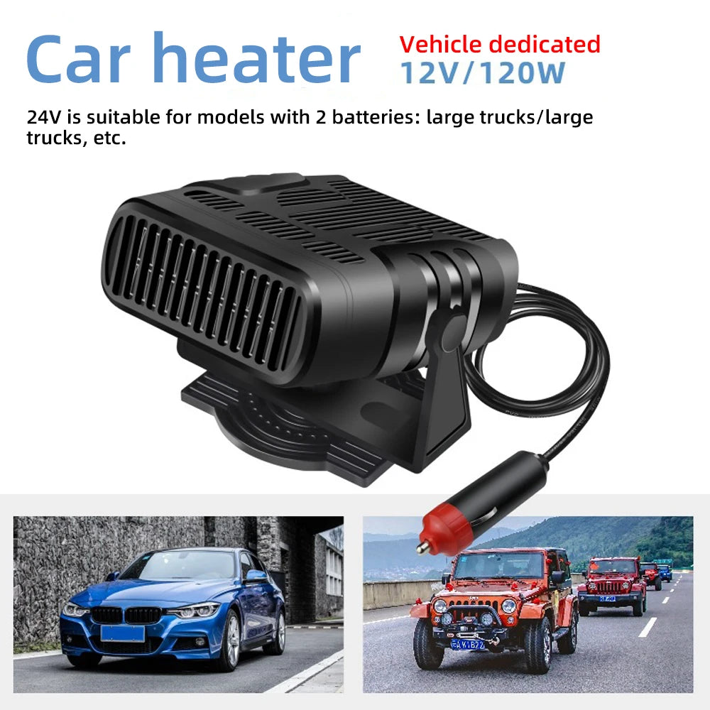 12V 120W Portable Car Heater and Defroster Fan for Windshield