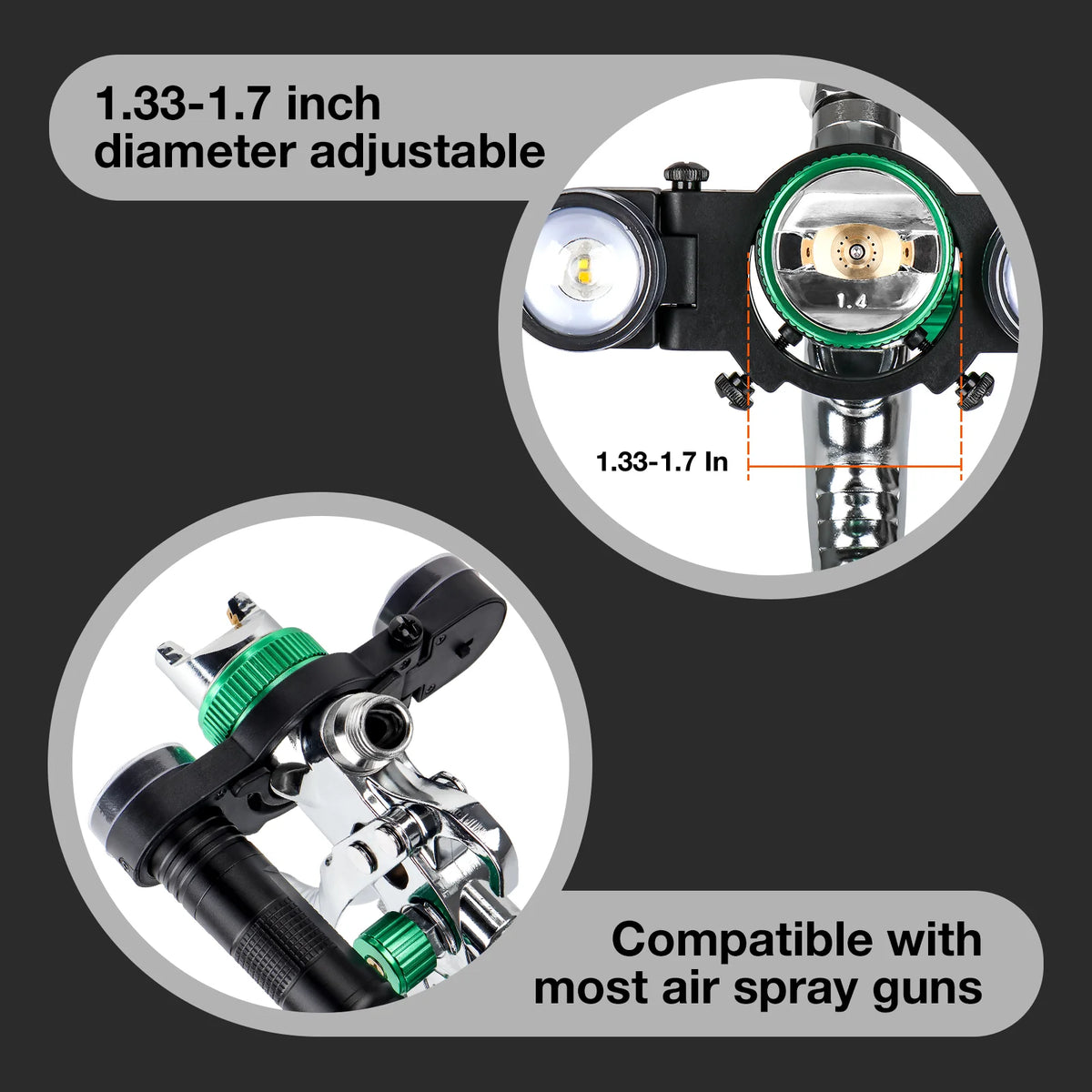 Universal Adjustable Spray Paint Gun LED Fill Light