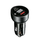 60W Dual Port USB Car Charger with PD QC3.0 Voltmeter and Ambient Light