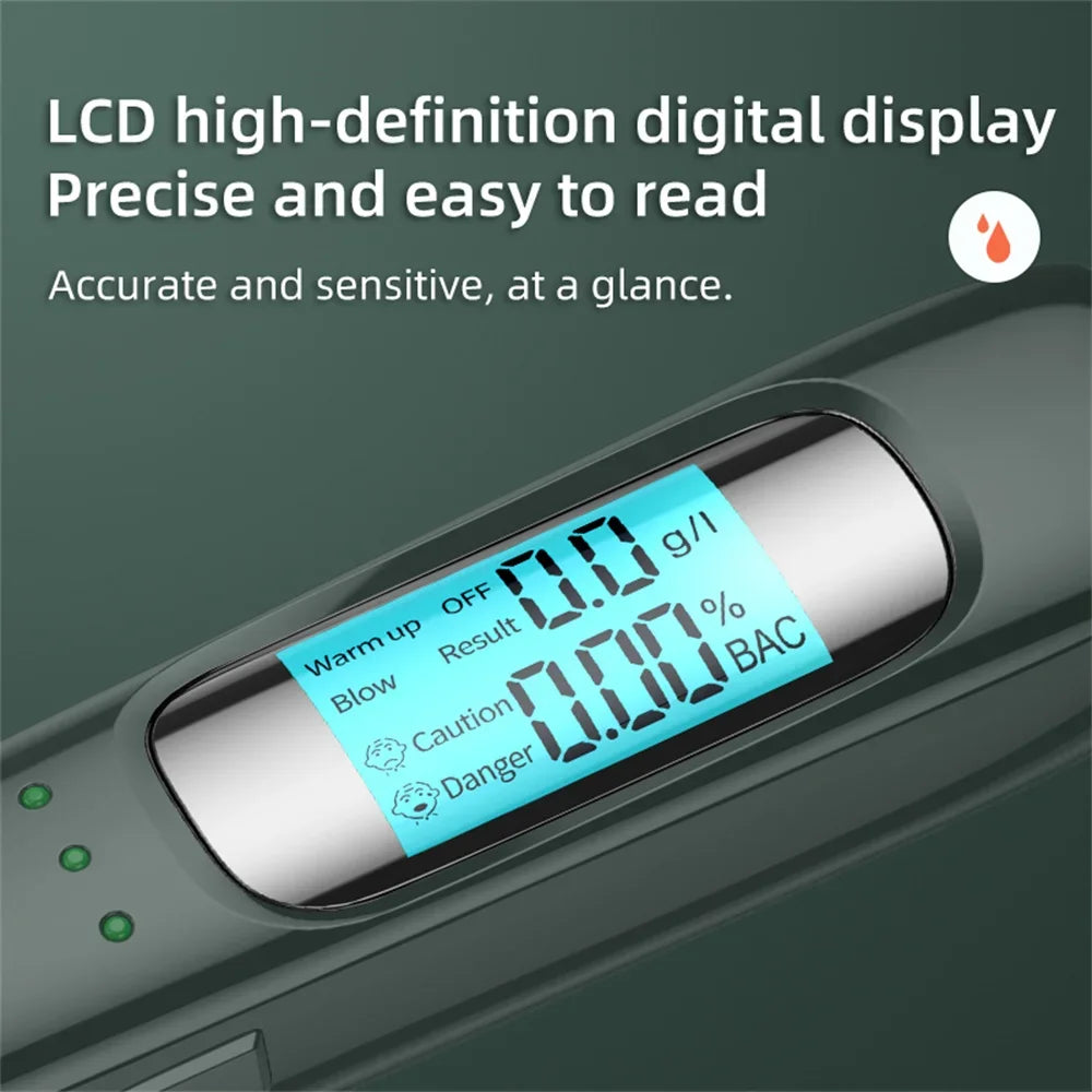Portable Non-Contact Digital Alcohol Breathalyzer with USB Rechargeable