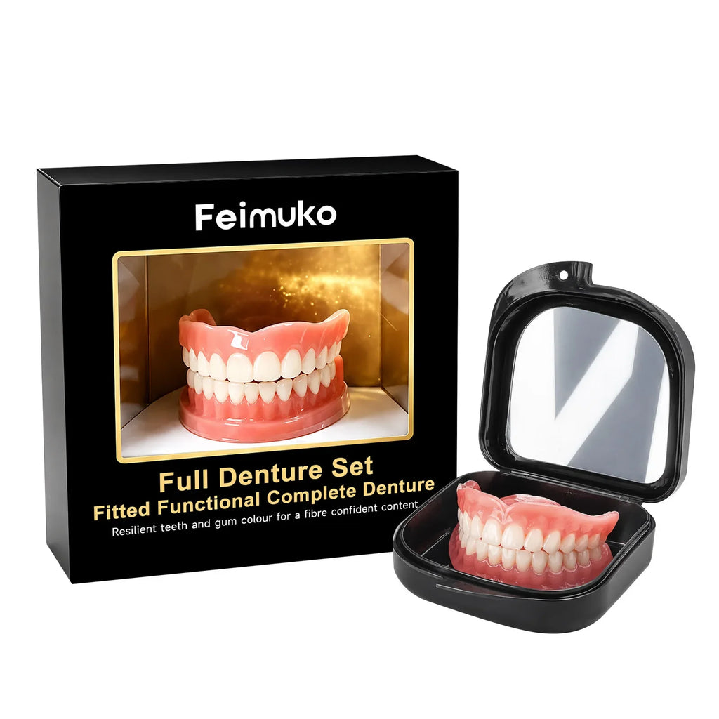 Comfort Fit Silicone Dentures for Upper and Lower Teeth