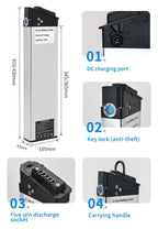 36V Lithium-Ion E-Bike Replacement Battery Pack