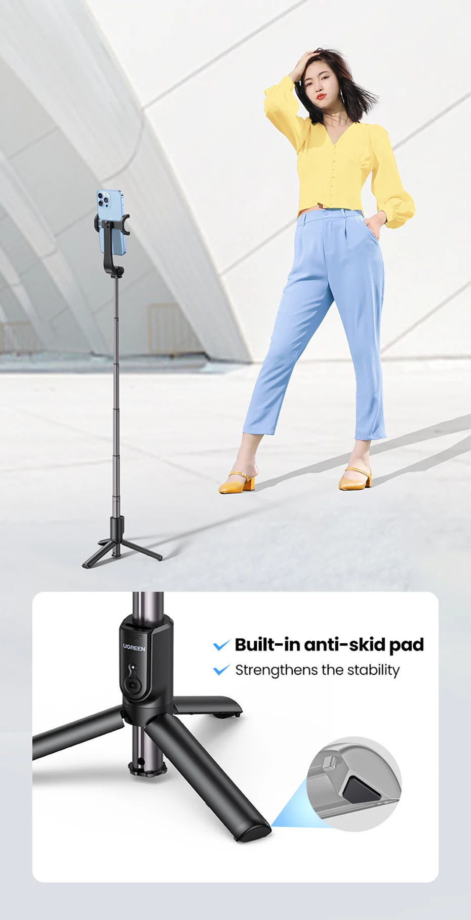 Bluetooth Selfie Stick Tripod with Remote Shutter
