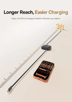 100W Retractable Fast Charging Cable with Watch Wireless Charger