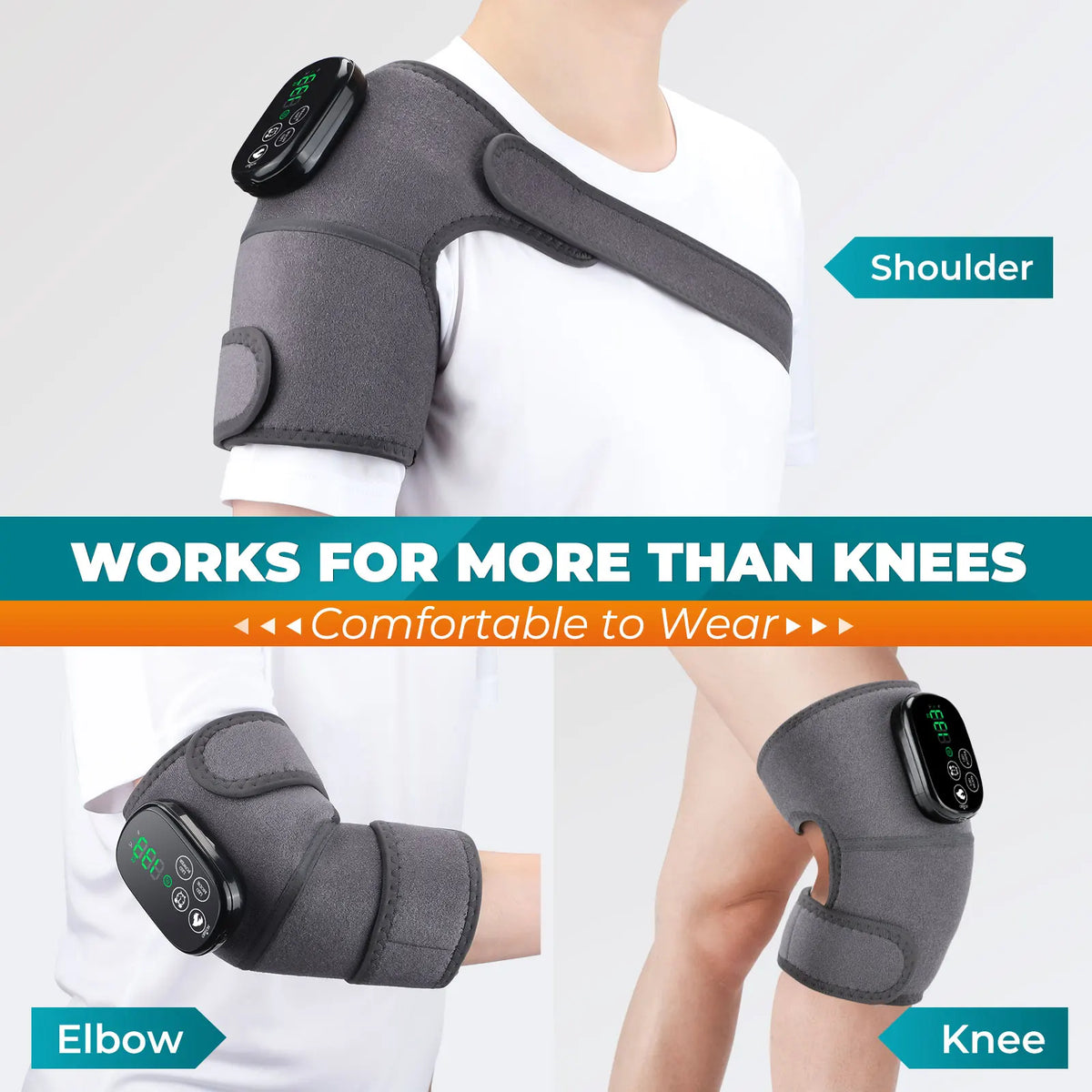 Cordless Heated Therapy Knee Brace with Red Light