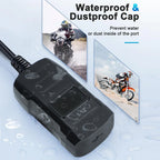Motorcycle Handlebar USB Type C Charger with Voltmeter and Power Switch