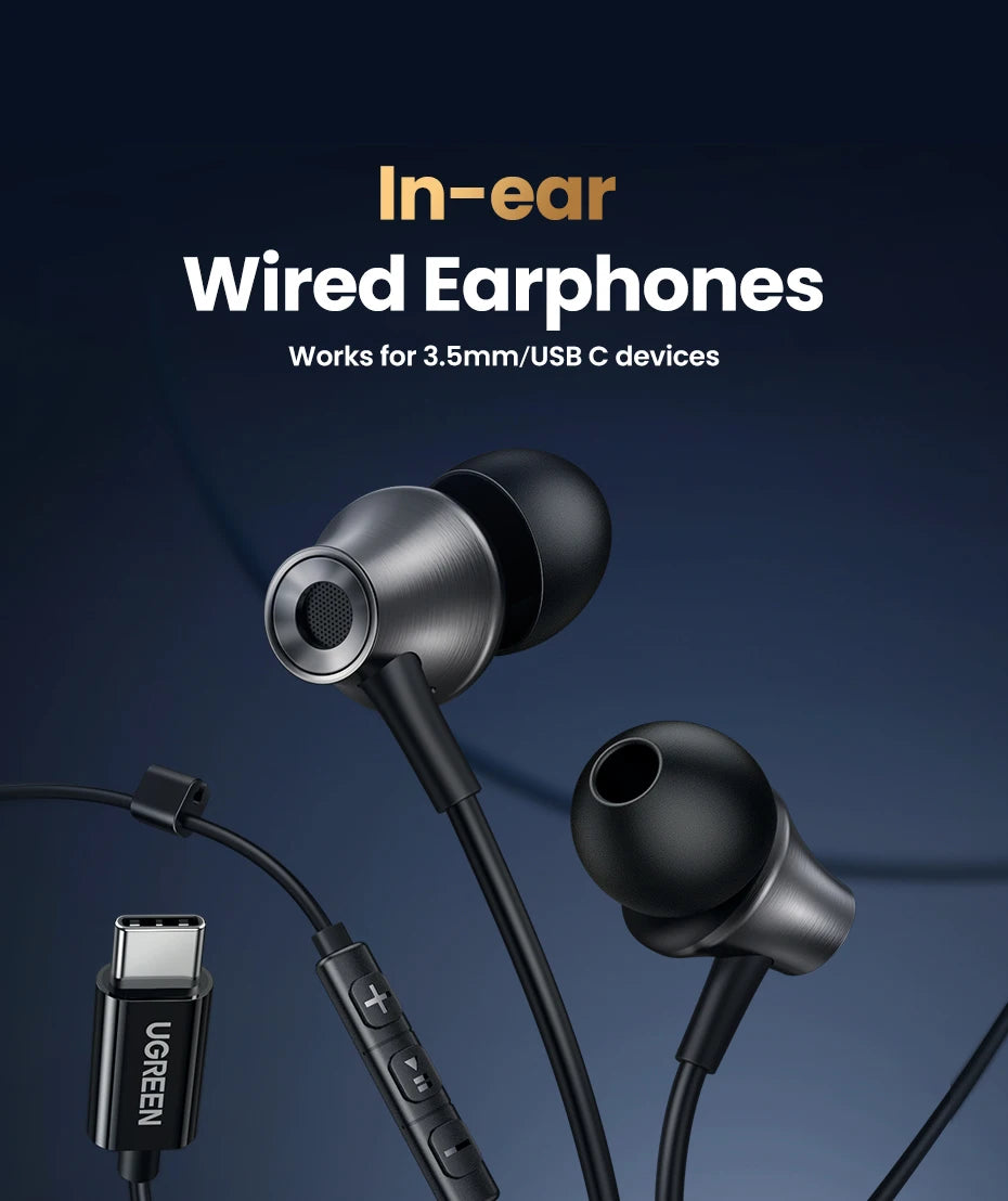 Wired In-Ear Headphones with Microphone and Volume Control - 9