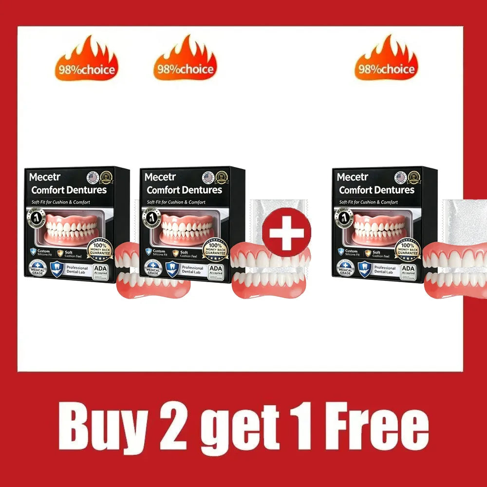 Adjustable Silicone Denture Set for Adults and Elderly
