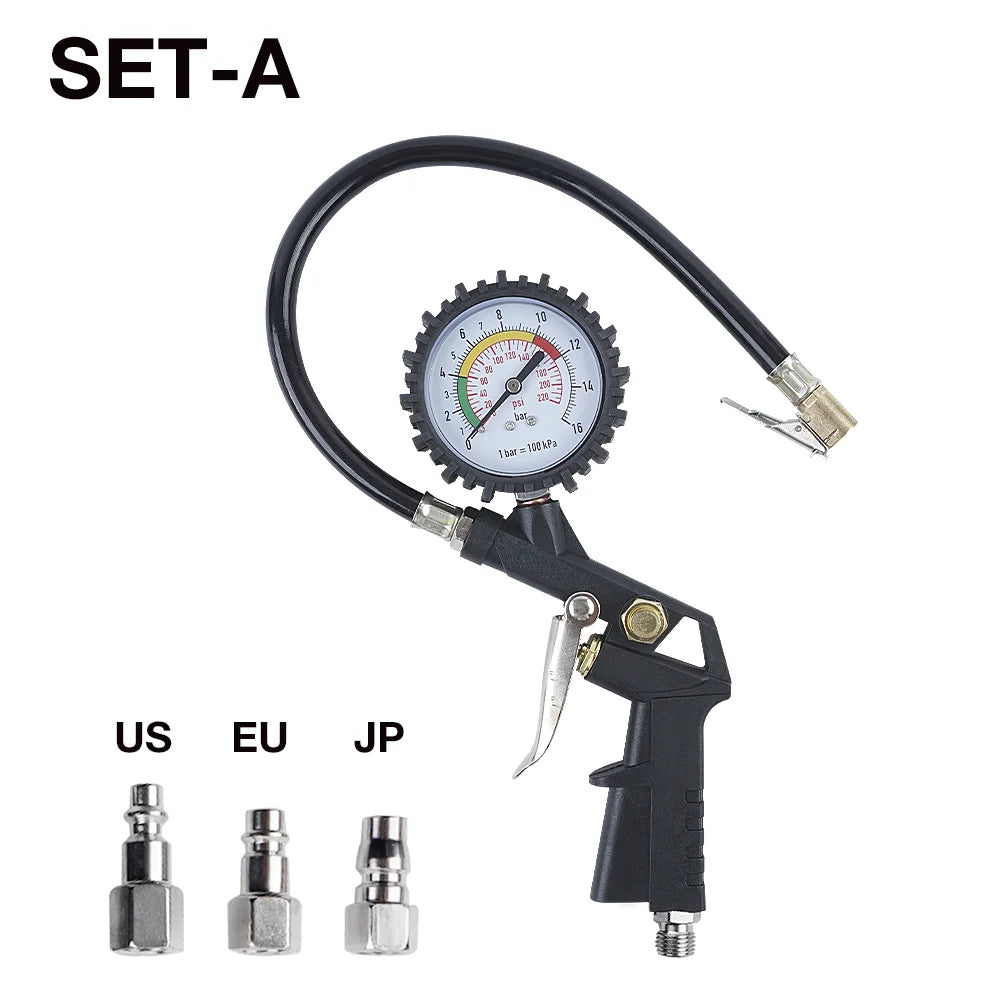Multifunctional Tire Pressure Gauge and Inflator