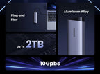 Dual Protocol M.2 NVMe and SATA SSD Enclosure 10Gbps USB-C Adapter