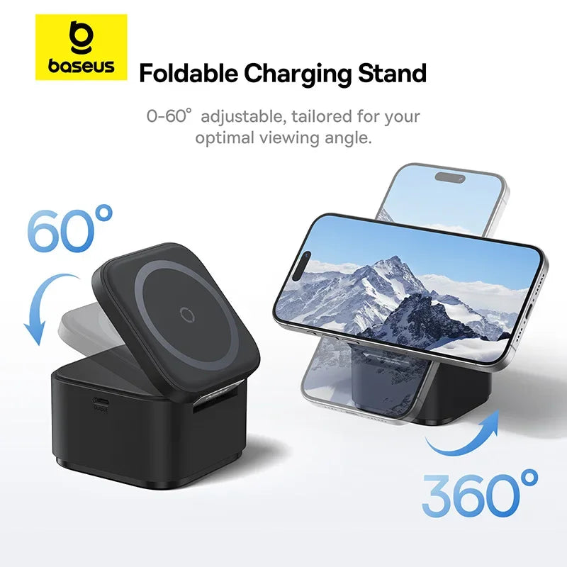 25W 2-in-1 Magnetic Wireless Charging Station for Smartphones