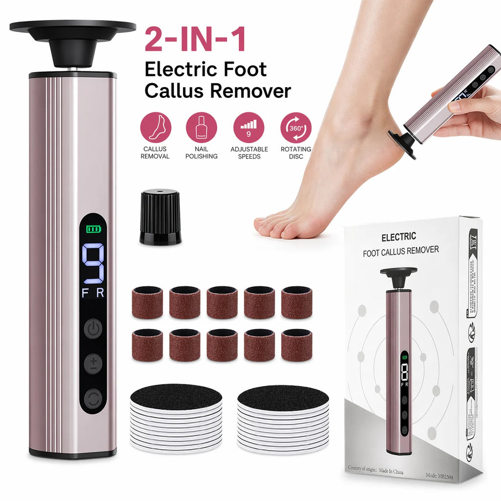 Electric Foot Callus Remover with 9 Speeds and LED Display