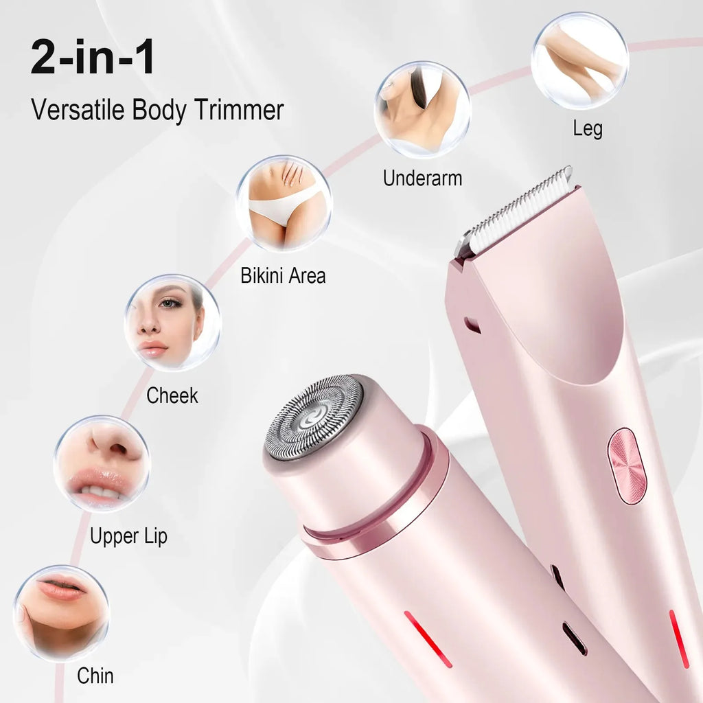2-in-1 Waterproof Electric Hair Shaver for Body and Face