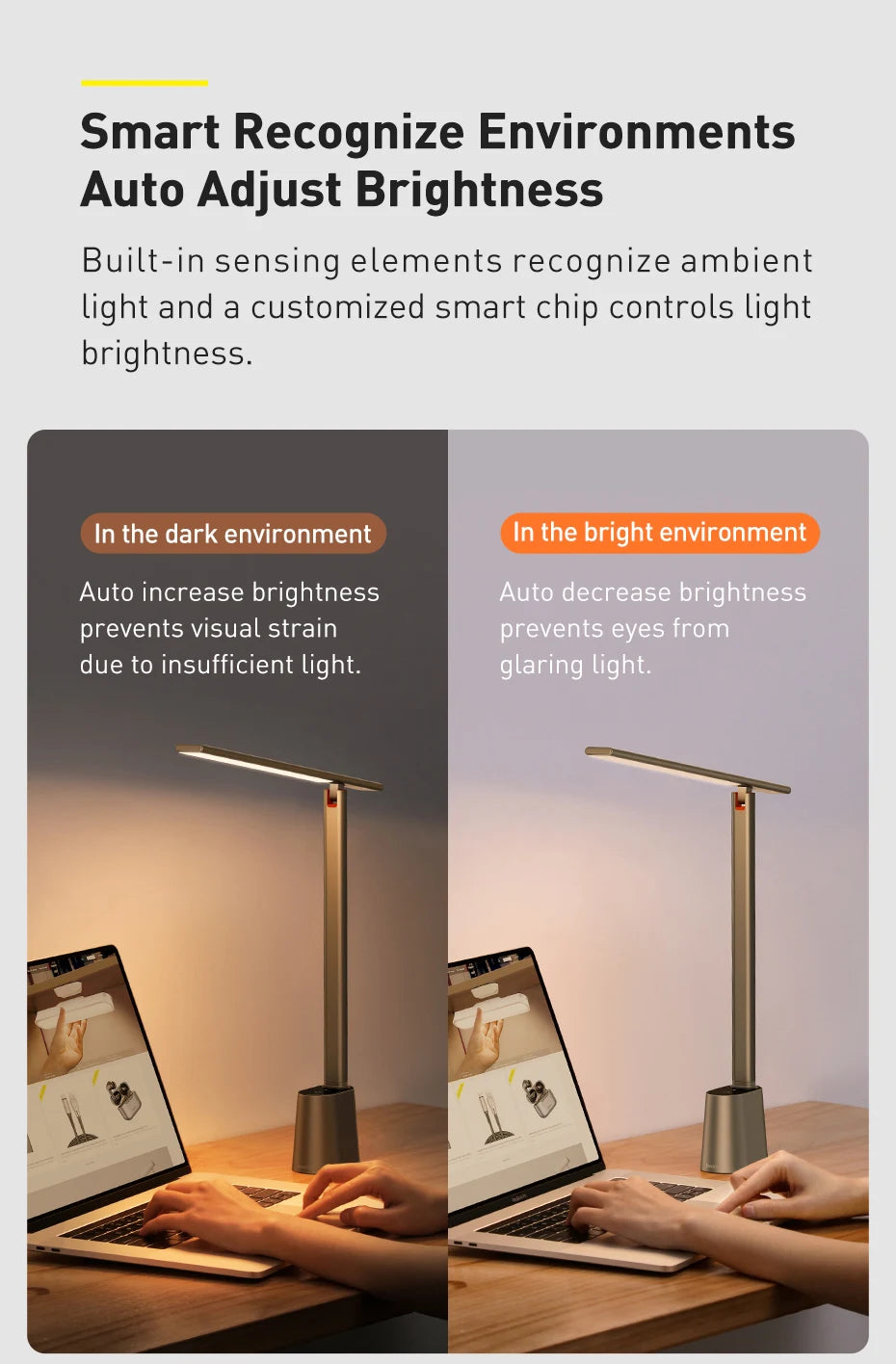 Rechargeable Auto-Dimming LED Desk Lamp for Study and Reading - 13