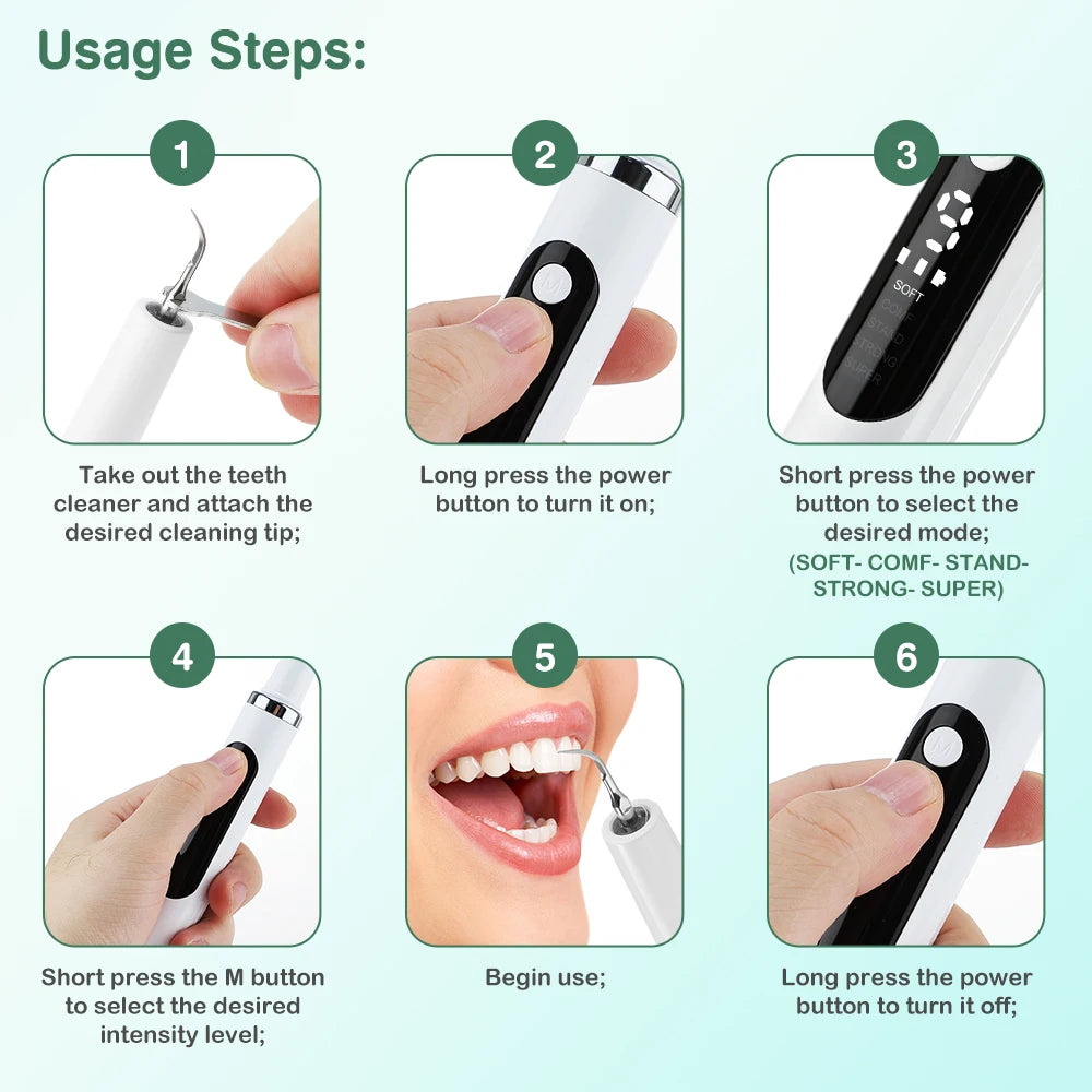 Electric Ultrasonic Teeth Tartar and Plaque Remover - 13