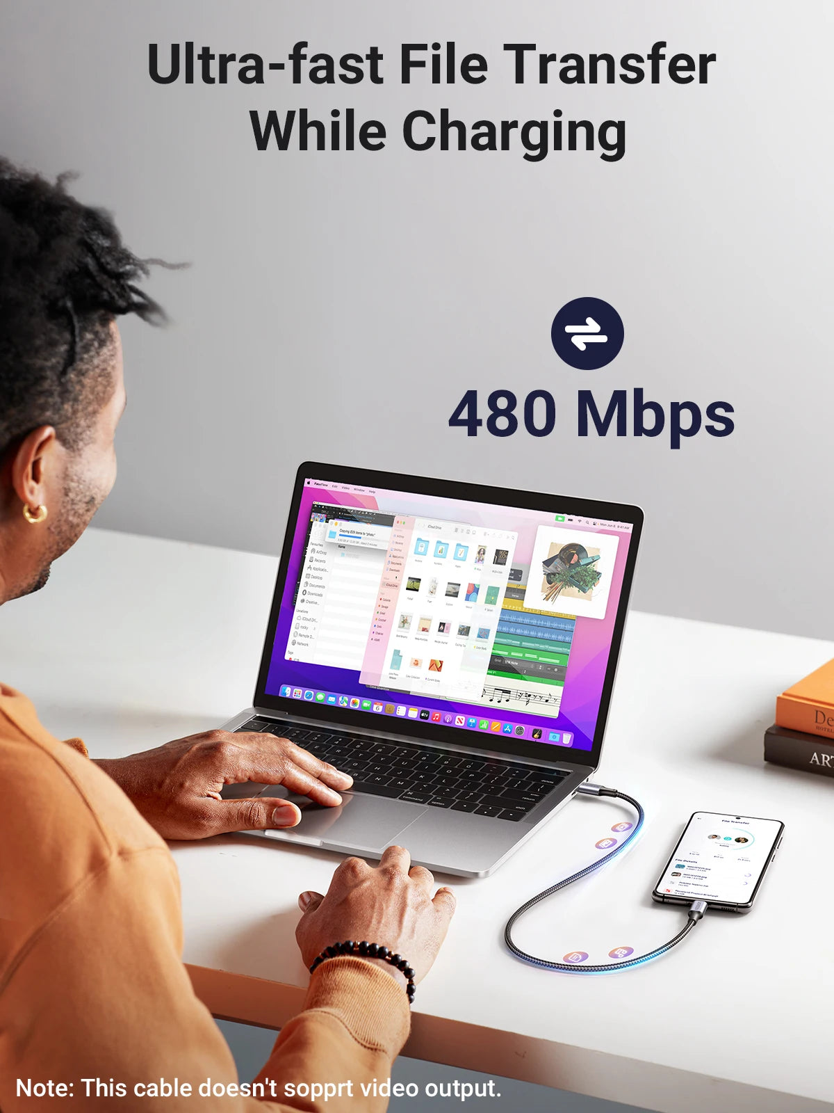 100W USB-C to USB-C Fast Charging and Data Sync Cable