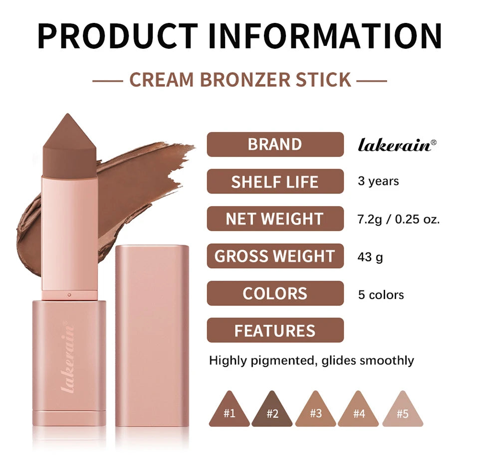 Cream Bronzer and Contouring Stick for Sculpted Face Makeup - 18