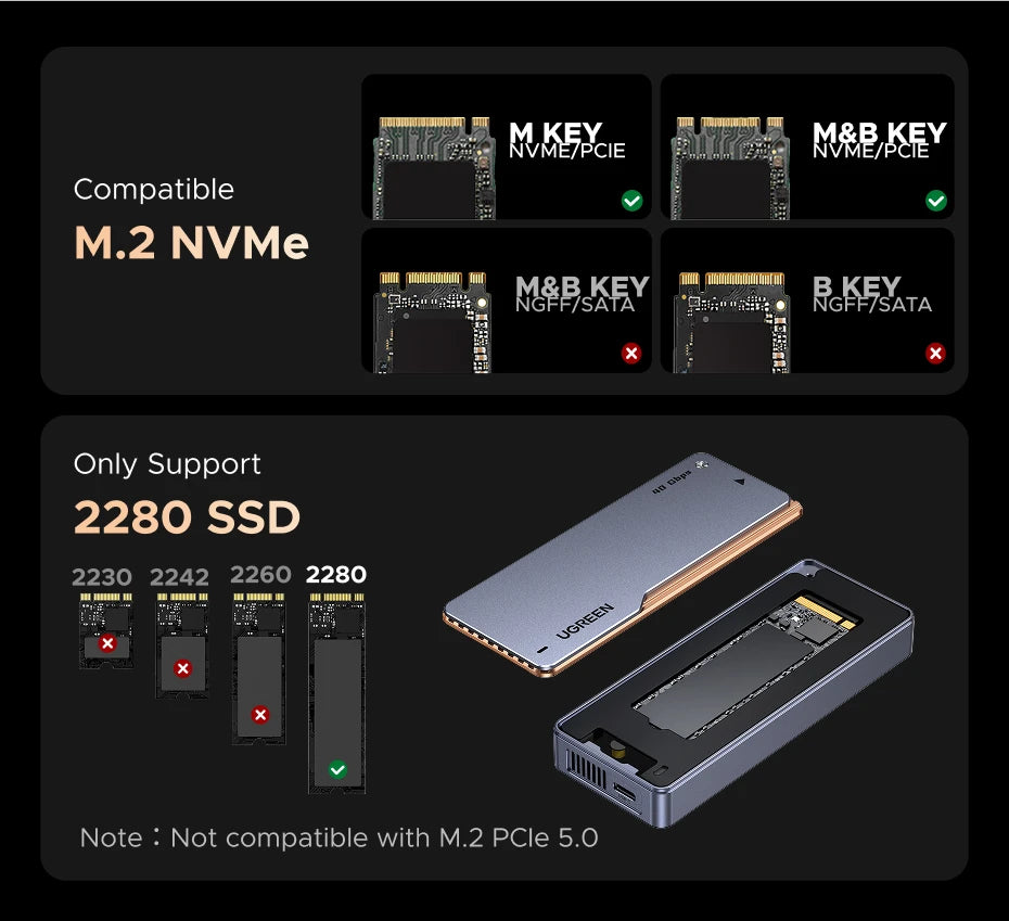 40Gbps USB4 M.2 NVMe SSD Enclosure Adapter - 15