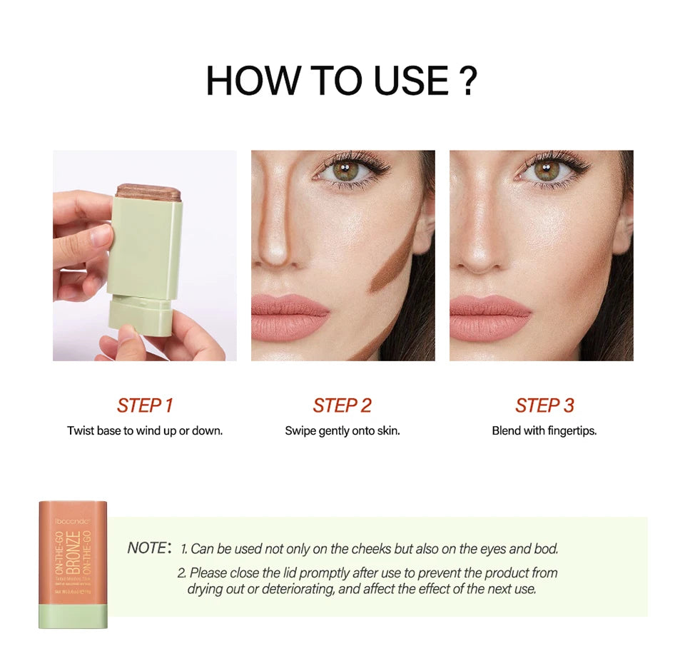 Multi-Purpose Cream Bronzer and Highlighter Stick