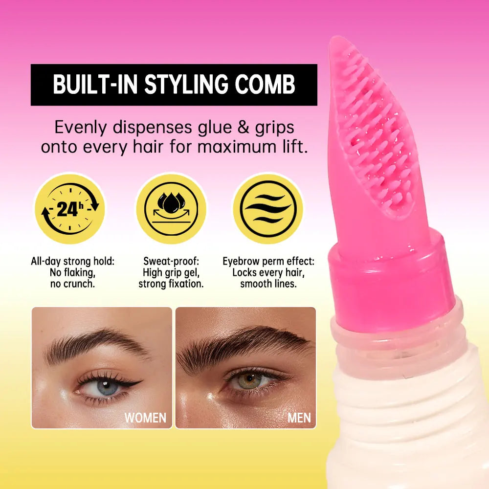 Brow Lamination Gel with Built-in Comb for Lifted Brows