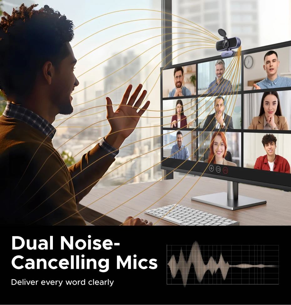4K Ultra HD Webcam with Dual Microphone for Streaming and Video Calls - 28